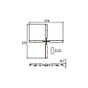 Brumberg Conector en X en ángulo PEPA HIGH eléctrico, ajustable, negro