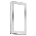 Outdoor LED wall luminaire flat, 28 x 14cm, IP44, 12W 3000K, stainless steel / opal glass, brushed