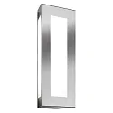 Luminaria de pared para exteriores TRAPEZ simple, angular E27 IP44, acero inoxidable