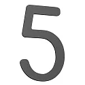 Números de casa 5 pequeño, antracita