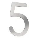 Números de casa 5 pequeño, acero cepillado