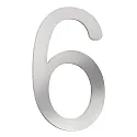 Números de casa 6 pequeño, acero cepillado