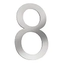Números de casa 8 pequeño, acero cepillado
