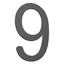 Números de casa 9 pequeño, antracita