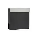 CMD Creative Metalldesign Buzón con compartimento para diarios INOX BAR - OPTIONAL USE ajustable, con cerradura, antracita, acero inoxidable