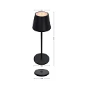 CMD Creative Metalldesign Lámpara de mesa a pilas con conexión USB IP44, recubrimiento con polvo, negro mate regulable