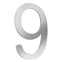 Números de casa 9 pequeño, acero cepillado