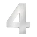 Números de casa 4 grande, acero cepillado