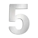 Números de casa 5 grande, acero cepillado