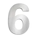 Números de casa 6 grande, acero cepillado