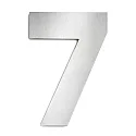 Números de casa 7 grande, acero cepillado