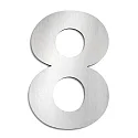 Números de casa 8 grande, acero cepillado