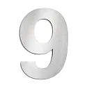 Números de casa 9 grande, acero cepillado