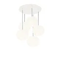 Luminaria colgante ACAI 21 de 5 llamas, redondo E27 IP20, mate, blanco opalino regulable