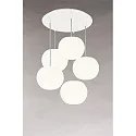 pendant luminaire ACAI 21 5 flames, round E27 IP20, mat, opal white dimmable