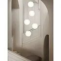 pendant luminaire ACAI 21 5 flames, round E27 IP20, mat, opal white dimmable