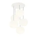 Luminaria colgante ACAI 26 de 5 llamas, redondo E27 IP20, mate, blanco opalino regulable