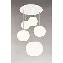 Luminaria colgante ACAI 16|21|26 de 5 llamas, redondo E27 IP20, mate, blanco opalino regulable