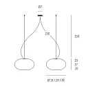 Casablanca Luminaria colgante AIH de 2 llamas, pequeño G9 IP20, aluminio cepillado, brillante, blanco regulable