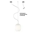 Luminaria colgante ANUA de 1 llama E27 IP20, aluminio cepillado, mate, blanco opalino regulable