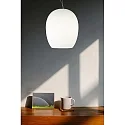 Casablanca Luminaria colgante ANUA de 1 llama E27 IP20, aluminio cepillado, mate, blanco opalino regulable
