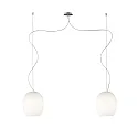 Luminaria colgante ANUA de 2 llamas E27 IP20, aluminio cepillado, mate, blanco opalino regulable
