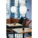 Casablanca Luminaria colgante ANUA de 2 llamas E27 IP20, aluminio cepillado, mate, blanco opalino regulable