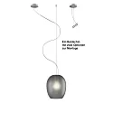 Luminaria colgante ANUA de 1 llama E27 IP20, aluminio cepillado, gris, mate regulable