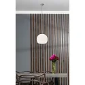 Casablanca Luminaria colgante BALL de 1 llama, regulable E27 IP20, aluminio cepillado, ópalo, blanco mate regulable