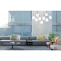 Casablanca Luminaria colgante BAGAN de 1 llama, regulable E27 IP20, aluminio cepillado, ópalo, blanco mate regulable