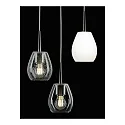 Casablanca Luminaria colgante BAGAN de 1 llama, regulable E27 IP20, aluminio cepillado, ópalo, blanco mate regulable