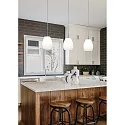 Casablanca Pendant luminaire BAGAN, 3x E27, IP20, opal white matt