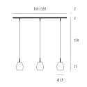 Casablanca Pendant luminaire BAGAN, 3x E27, IP20, opal white matt