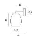 Luminaria de pared BAGAN E27 IP20, aluminio, mate, blanco opalino regulable