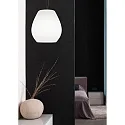 Casablanca Luminaria colgante BAGAN de 1 llama, regulable E27 IP20, aluminio cepillado, ópalo, blanco mate regulable