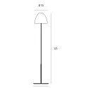 Casablanca Luminaria de pedestal BELL con interruptor E27 IP20, aluminio cepillado, blanco mate 