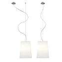 Luminaria colgante MESA LONG de 1 llama E27 IP20, aluminio cepillado, mate, blanco opalino regulable