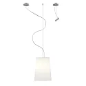 Casablanca Luminaria colgante MESA LONG de 1 llama E27 IP20, aluminio cepillado, mate, blanco opalino regulable