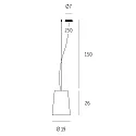Casablanca Luminaria colgante MESA LONG de 1 llama E27 IP20, aluminio cepillado, mate, blanco opalino regulable