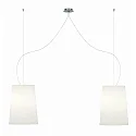 Luminaria colgante MESA LONG de 2 llamas E27 IP20, aluminio cepillado, mate, blanco opalino regulable