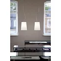 Casablanca Luminaria colgante MESA LONG de 2 llamas E27 IP20, aluminio cepillado, mate, blanco opalino regulable