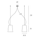 Casablanca Luminaria colgante MESA LONG de 2 llamas E27 IP20, aluminio cepillado, mate, blanco opalino regulable