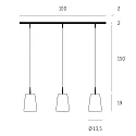 Casablanca Luminaria colgante MESA de 3 llamas E27 IP20, mate, blanco opalino regulable