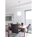 Casablanca Luminaria colgante MUREA de 1 llama, regulable E27 IP20, aluminio cepillado, ópalo, blanco mate regulable