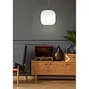 Casablanca Luminaria colgante MUREA de 1 llama, regulable E27 IP20, aluminio cepillado, ópalo, blanco mate regulable