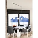 Casablanca Luminaria colgante MUREA de 3 llamas, corto, regulable E27 IP20, aluminio cepillado, ópalo, blanco mate regulable