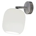 Luminaria de pared MUREA giratorio, giratorio E27 IP20, aluminio, mate, blanco opalino regulable