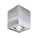 Luminaria de techo BENGALA SQUARE forma de cubo, ajustable GU10 IP20, plata cepillado regulable