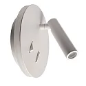 Luminaria de pared BRAHE IV con interruptor, con punto LED, directo / indirecto IP20, blanco 