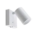 Luminaria para leer CAN TILT SQUARE USB angular, con interruptor, con función de carga USB, giro cardánico GU10 IP20, blanco 